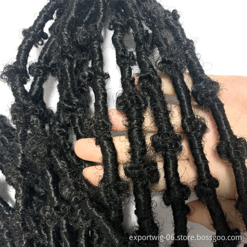 Butterfly Locs Crochet Braid Hair Goddess Water Wave Pre Looped Locs Synthetic Braiding Hair
